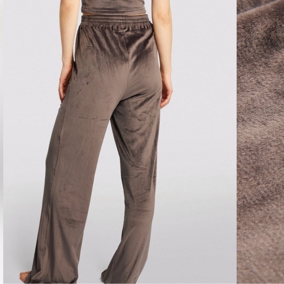Skims Velour Wide-Leg Sweatpants Brown Large - Picture 2 of 7